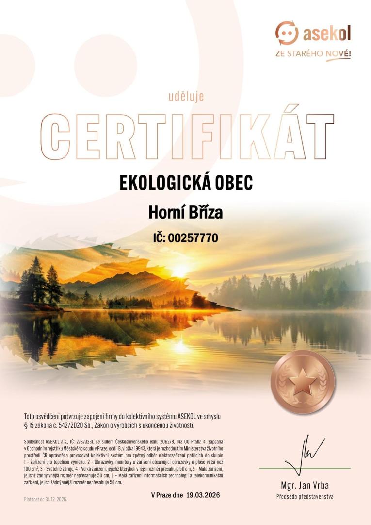 Certifikát spol ASEKOL 2026