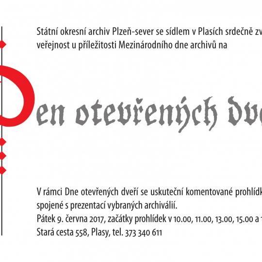 Den otevřených dveří - Státní okresní archiv Plzeň-sever 1